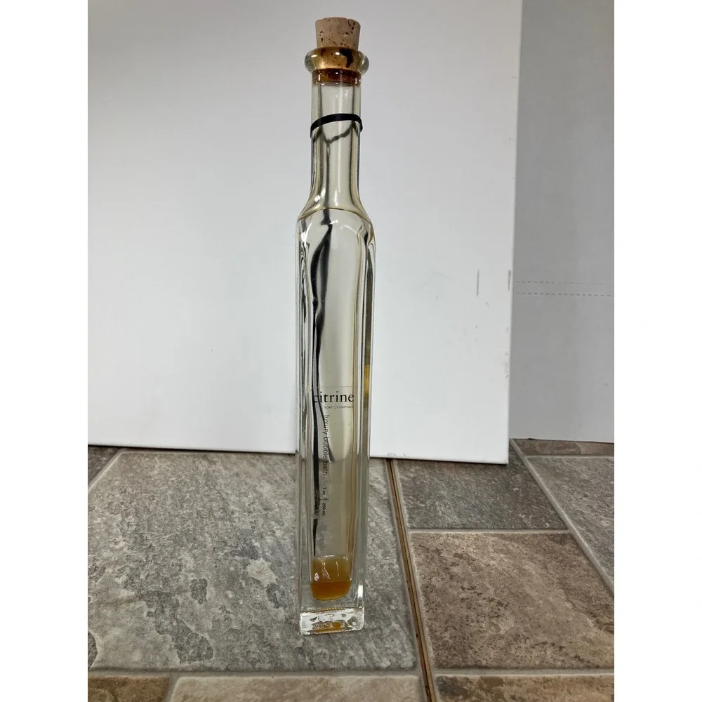 Citrine Soap Company Luxury Bubble Bath Tall Square Glass Bottle Cork Top 7oz